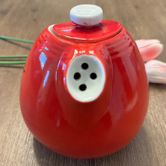 Vintage Hall's Superior Quality Kitchenware Ball Teapot Red Ceramic Made in USA - Picture 6 of 7